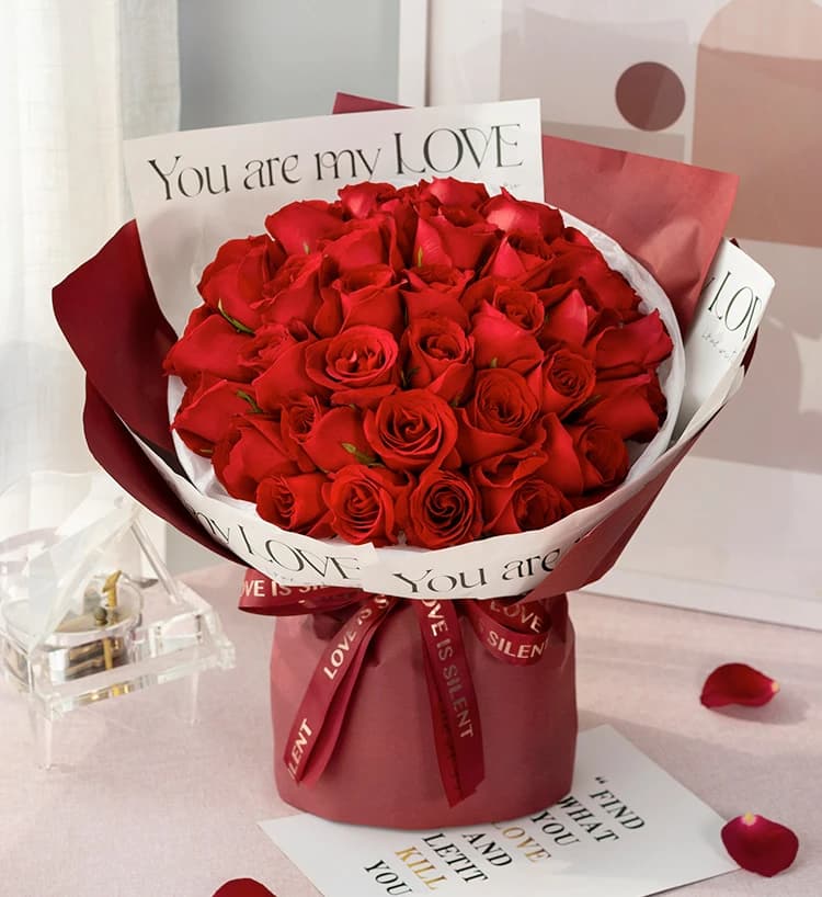 深情挚爱卡罗拉玫瑰33枝